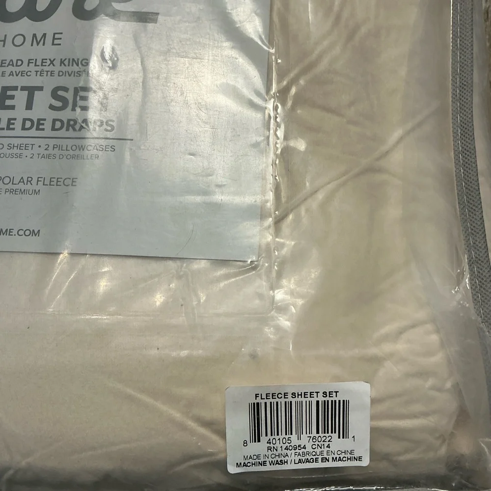 Bare Home Cream Polar Fleece Sheet Set - Soft Cozy Bedding